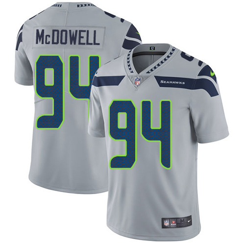 Nike Seahawks #94 Malik McDowell Grey Alternate Men's Stitched NFL Vapor Untouchable Limited Jersey - Click Image to Close